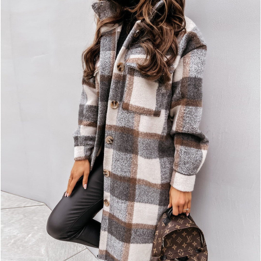 Abrigo de invierno elegante para mujer, cálido y confortable, ideal para moda sofisticada.