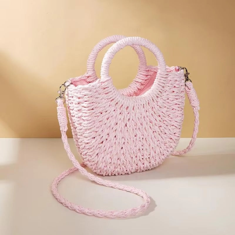 Bolso de mano y bandolera para mujer. Doble asa, correa desmontable. Estilo elegante y casual para primavera/verano.
