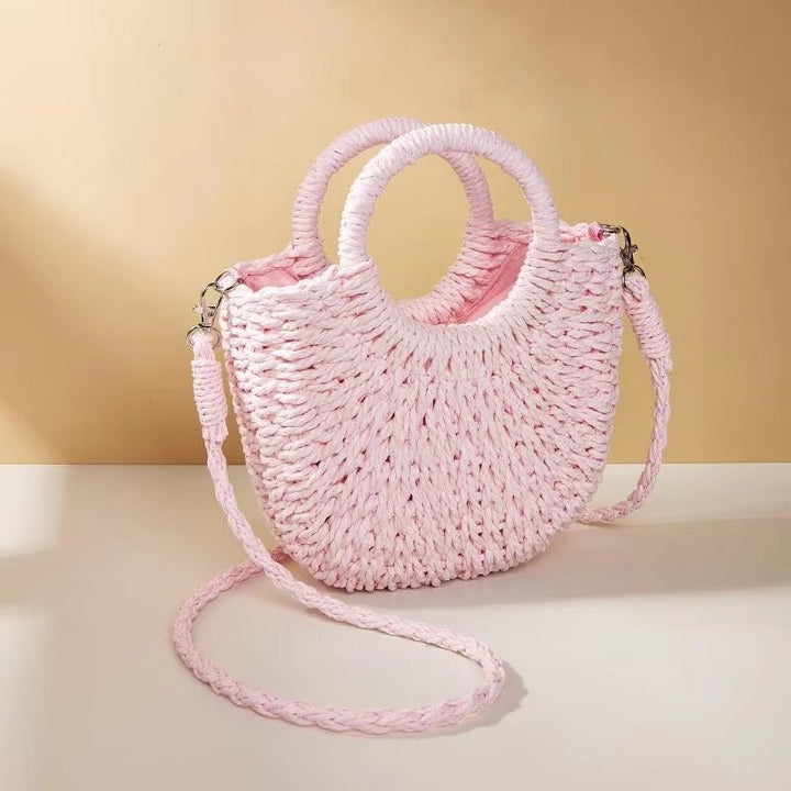 Bolso de mano y bandolera para mujer. Doble asa, correa desmontable. Estilo elegante y casual para primavera/verano.