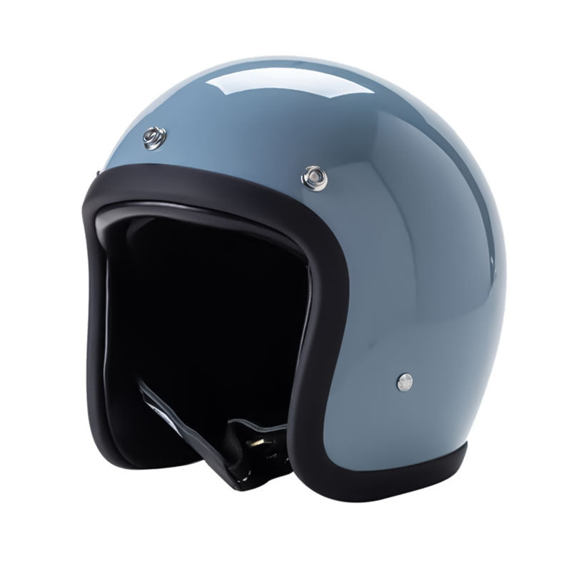 Protección garantizada: Casco retro DOT/ECE, ligero, de fibra de vidrio para motocicleta.