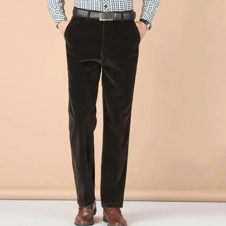 Pantalón de terciopelo de corte recto para hombre, ideal para bodas, ocasiones especiales y moda de noche.