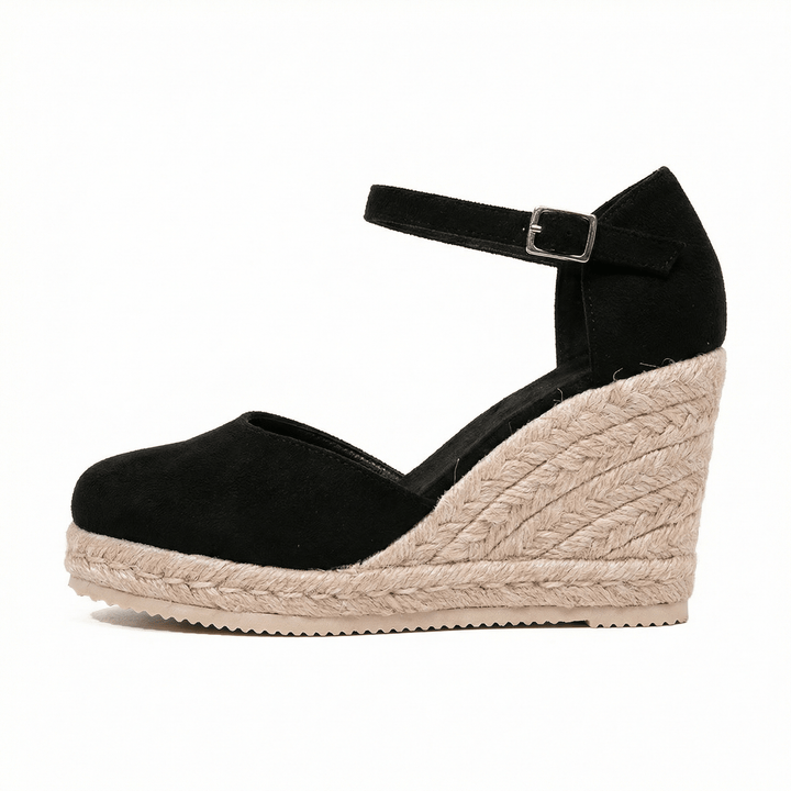 Sandalias de alpargata con cuña para mujer, ideales para el verano. Comodidad y estilo casual elegante.