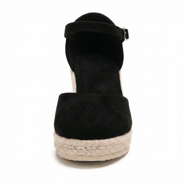 Alpargatas de cuña para mujer, puntera abierta y sin cordones. Perfectas para la playa o moda veraniega.