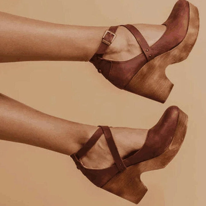 Zapatos Mary Jane retro con tira cruzada, calzado clásico para mujer, cómodos y duraderos.