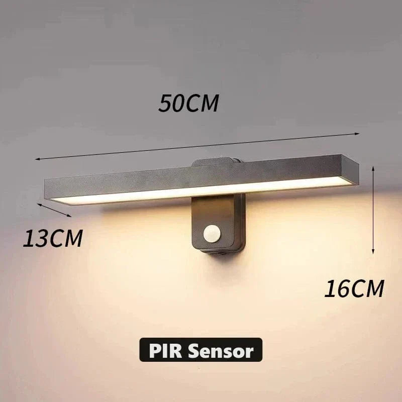 Foco LED rotatorio para exteriores, sensor de movimiento, IP65, seguridad y decoración de jardines.