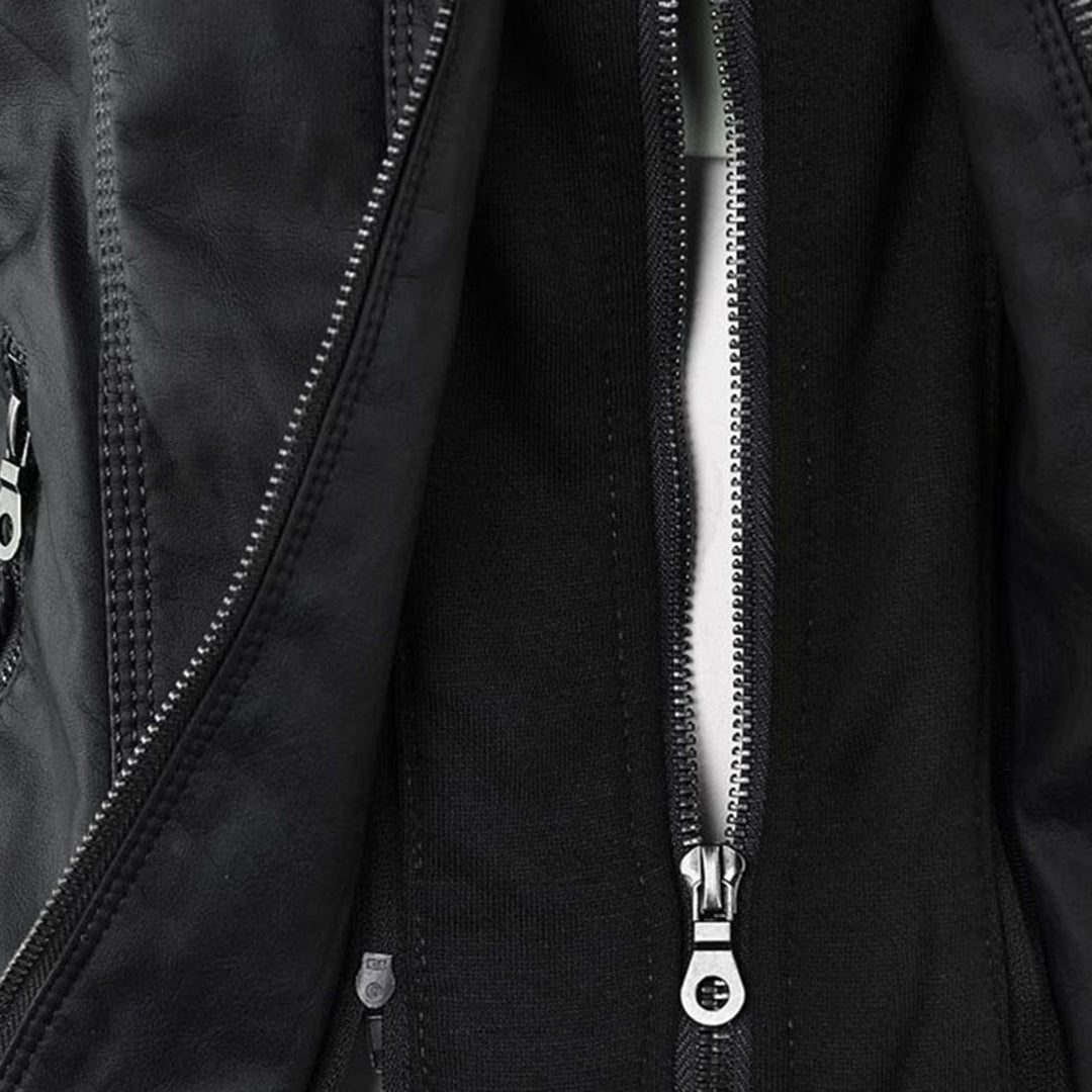 Impermeable de cuero para mujer, chaqueta con capucha, ideal para clima frío.