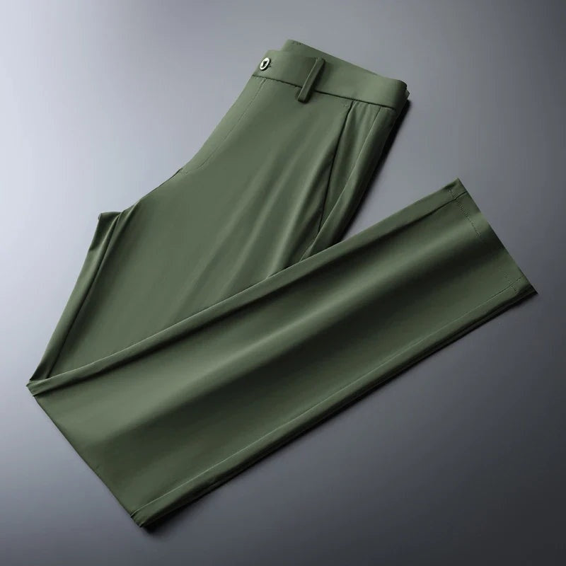 Pantalón chino gris oscuro slim elástico para hombre, moda casual de oficina, versátil.