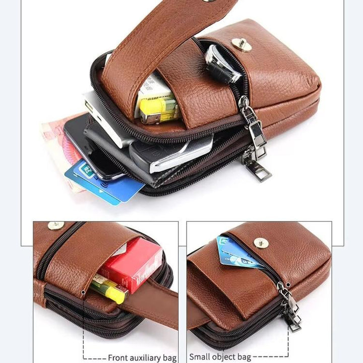 Bolso bandolera de cuero genuino para hombre, toque vintage y sofisticado. Ideal para el viajero.