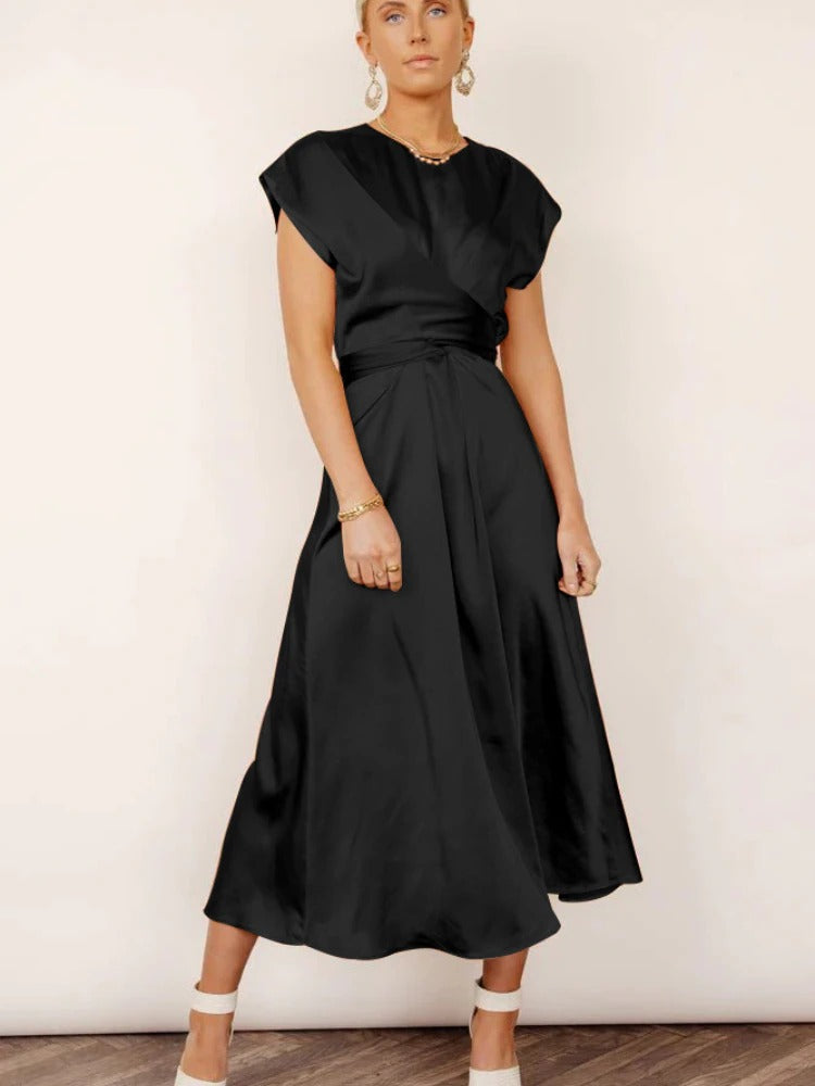 Vestido para cóctel de mujer, midi, elegante y discreto, Feline, perfecto para celebración.