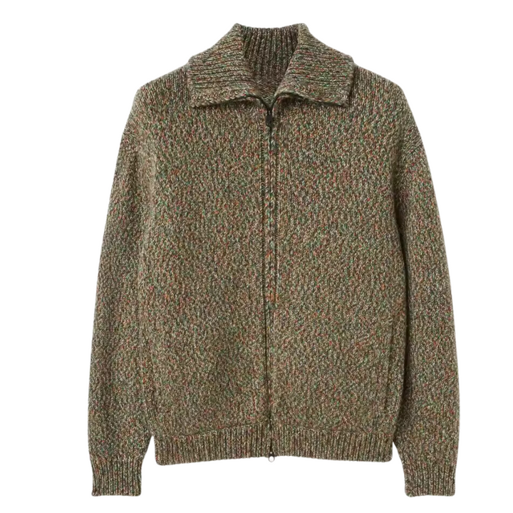 Abrigo bomber de hombre en lana de alpaca. Tacto suave, perfecto para confort en clima frío.
