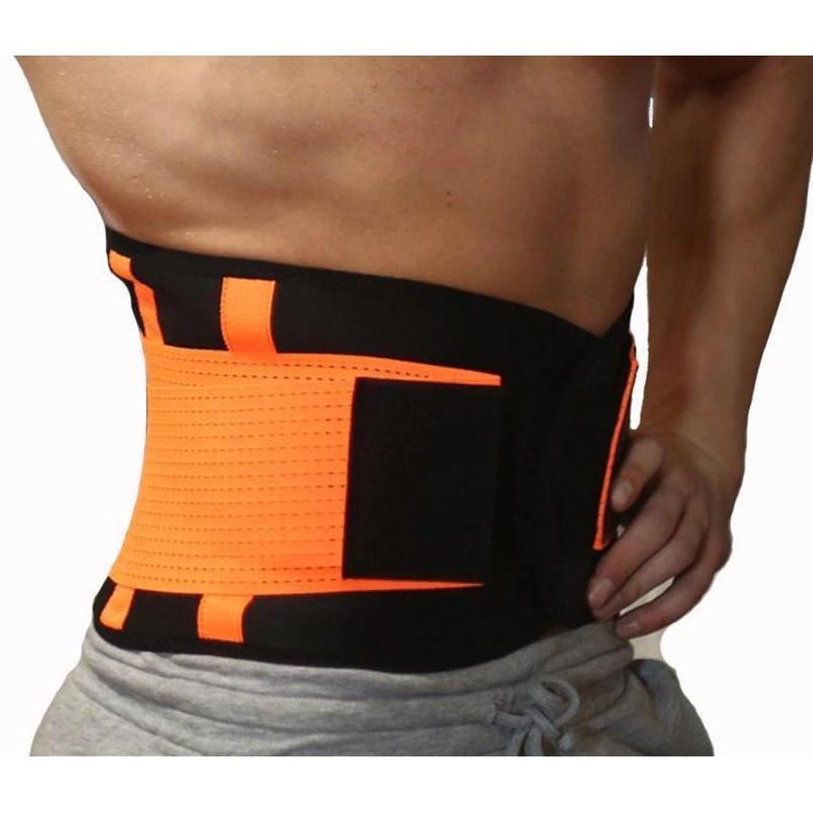 Cinturilla fitness para hombre, ofrece soporte lumbar y abdominal en entrenamiento.