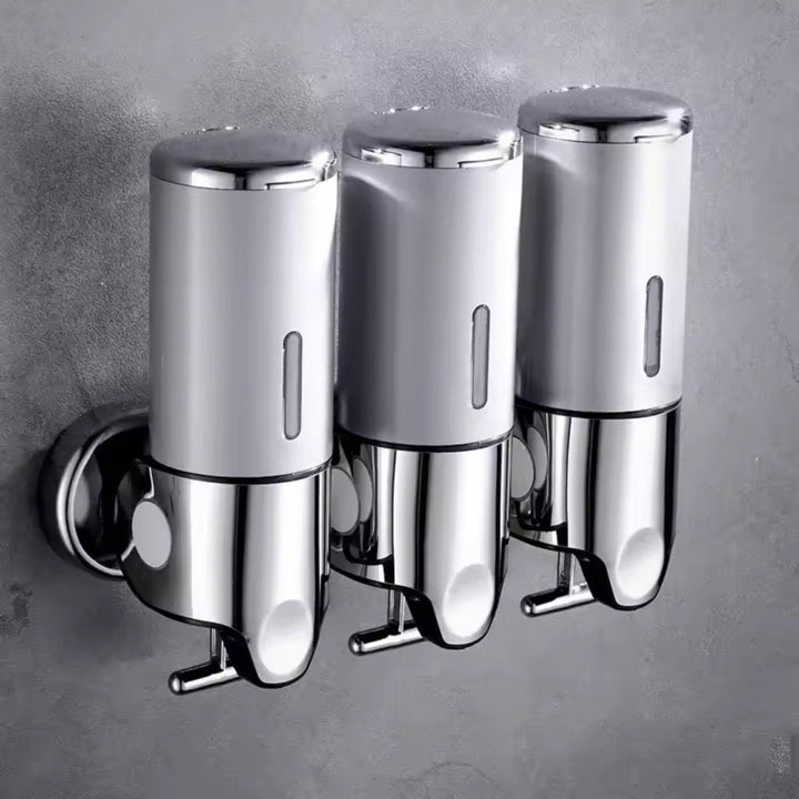 Dispensador de jabón minimalista, acero inoxidable, para cocina y baño de pared.