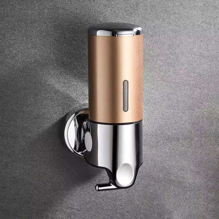 Dispensador de jabón para pared, acero inoxidable cepillado, estilo moderno.