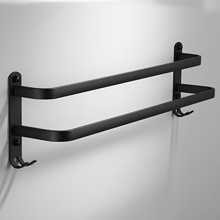 Accesorios de baño: estante de pared de aluminio para toallas, combina funcionalidad y diseño.