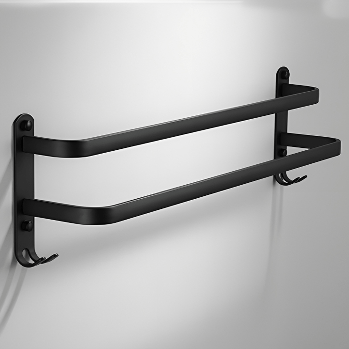 Accesorios de baño: estante de pared de aluminio para toallas, combina funcionalidad y diseño.
