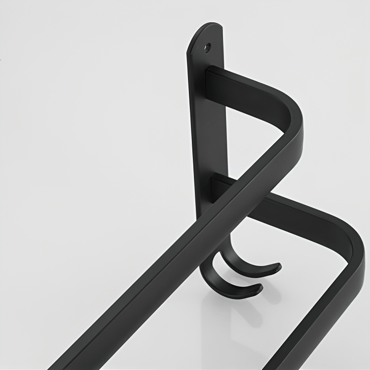 Solución de almacenamiento para el baño: estante moderno de toallas de pared de aluminio.