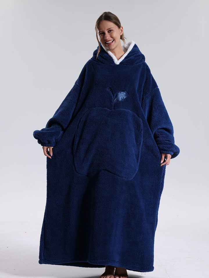 Manta wearable ultra suave y lavable, diseño sudadera con capucha y mangas, para un confort superior.