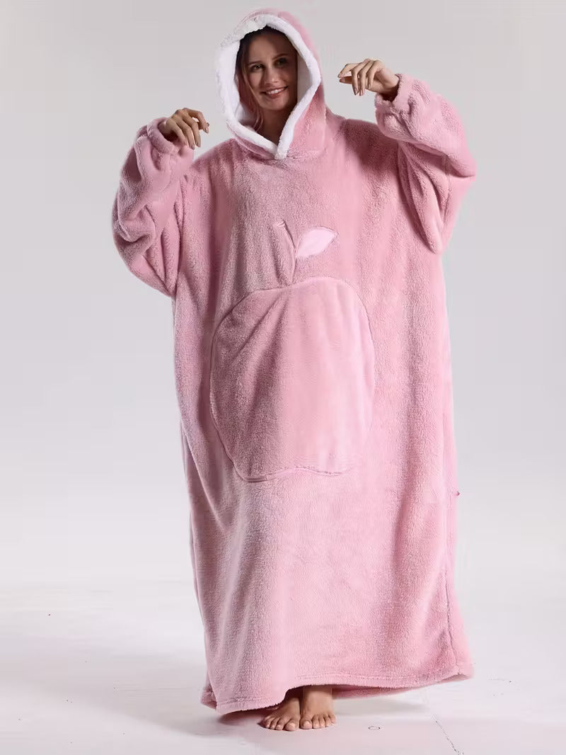 Manta con capucha y mangas para invierno, material de poliéster ultra suave, lavable a máquina.