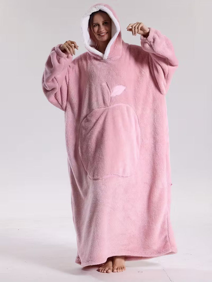 Manta con capucha y mangas para invierno, material de poliéster ultra suave, lavable a máquina.
