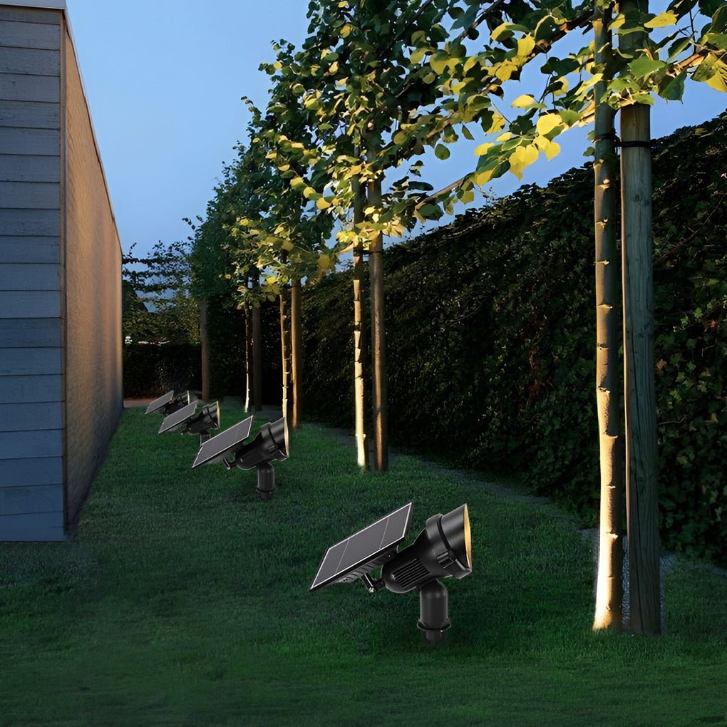 Foco solar LED RGB para jardín, iluminación exterior impermeable, ideal para decorar y ahorrar energía.