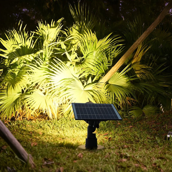 Iluminación exterior para patio y villa, luz solar LED RGB ajustable, impermeable y decorativa para jardines.
