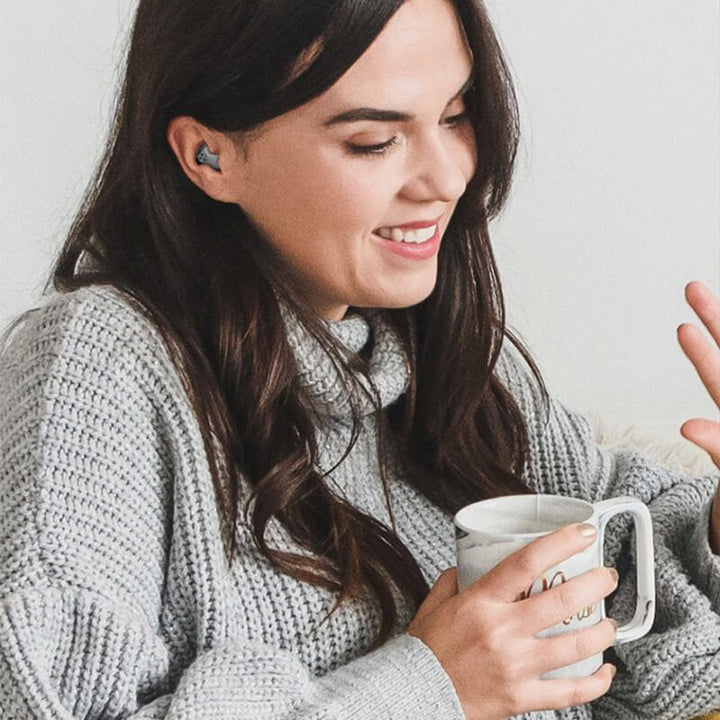 Auriculares invisibles inalámbricos para dormir, relajación y música, con cancelación de ruido y diseño ergonómico.