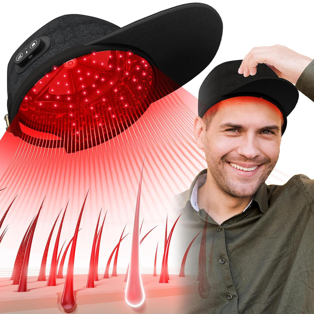 Gorra láser inalámbrica para crecimiento capilar con terapia de luz roja.