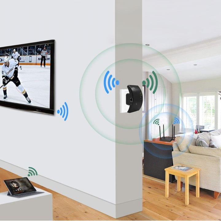 Dispositivo para internet rápido: amplificador WiFi para streaming sin interrupciones en casa.