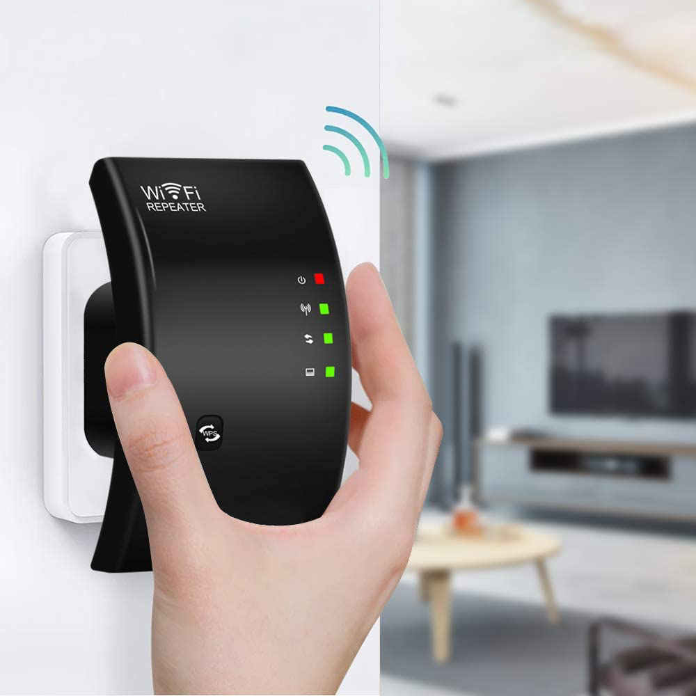 Gráfico mostrando mejora de cobertura WiFi con el amplificador de señal inalámbrico para hogar.