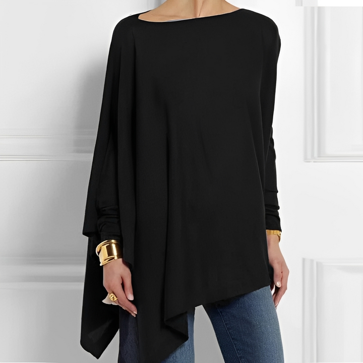 Blusa holgada de manga larga para mujer, estilo casual y cómoda. Ideal para el día a día.