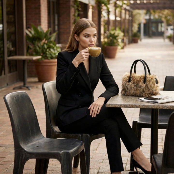Bolso de mano marrón, moderno y chic, ideal para complementar cualquier outfit diario.