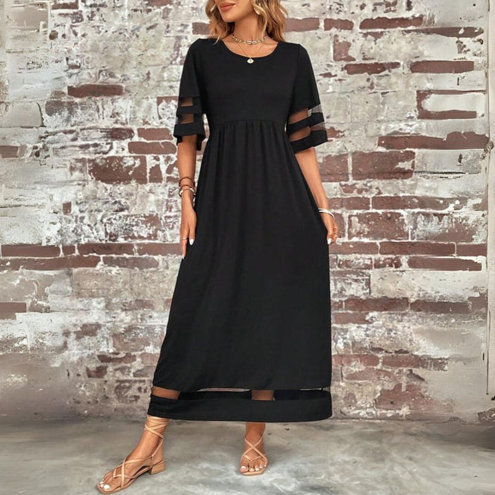 Vestido midi de fiesta para mujer, con tul y cintura imperio. Un diseño elegante y moderno para cualquier ocasión.