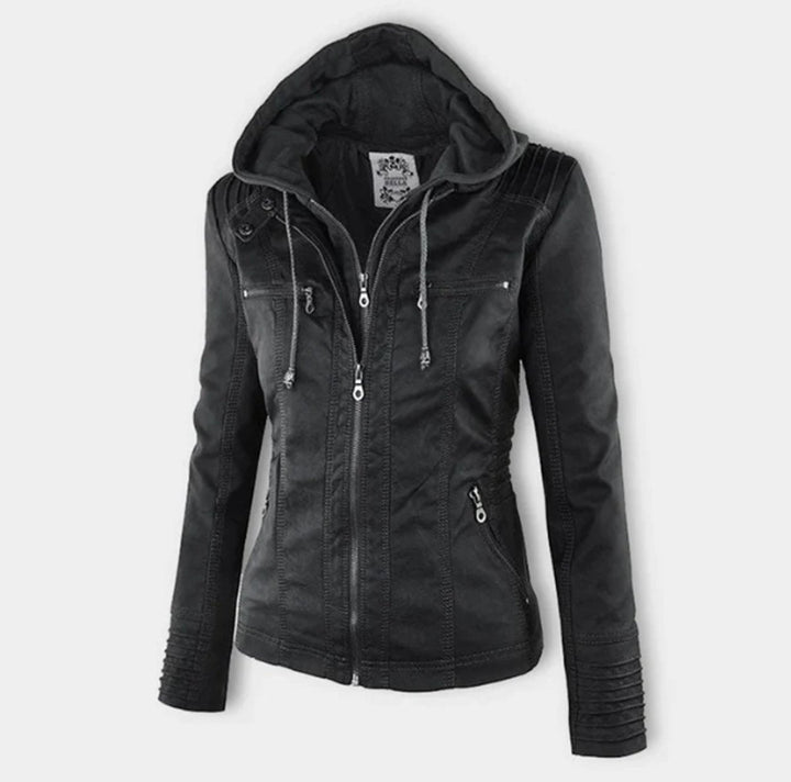 Chaqueta moto urbana para mujer, con capucha. Fusión de estilo y protección, ideal para el día a día.