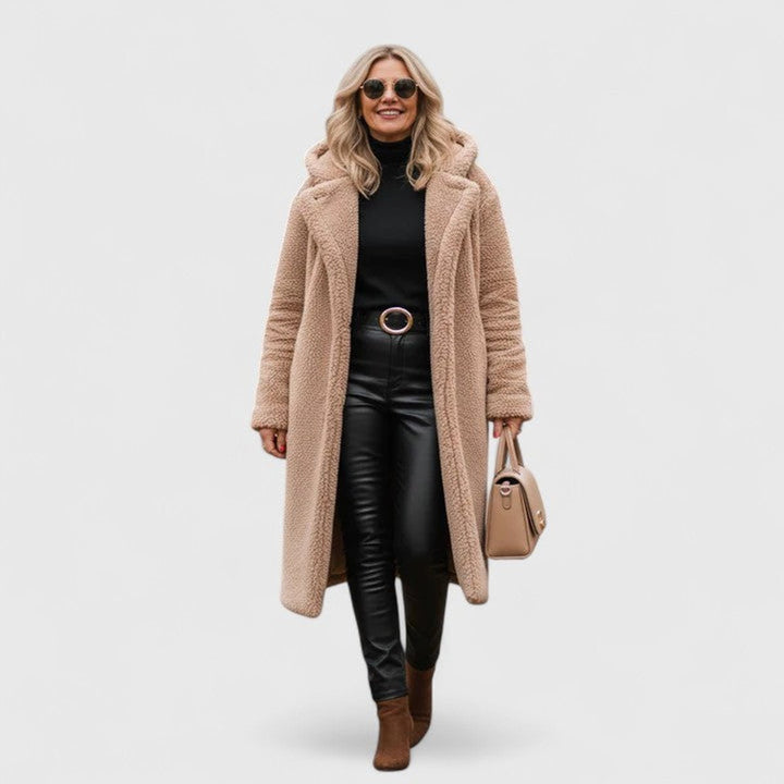 Abrigo largo de mujer, perfecto para invierno, estilo elegante y casual. Calidez y moda outwear.