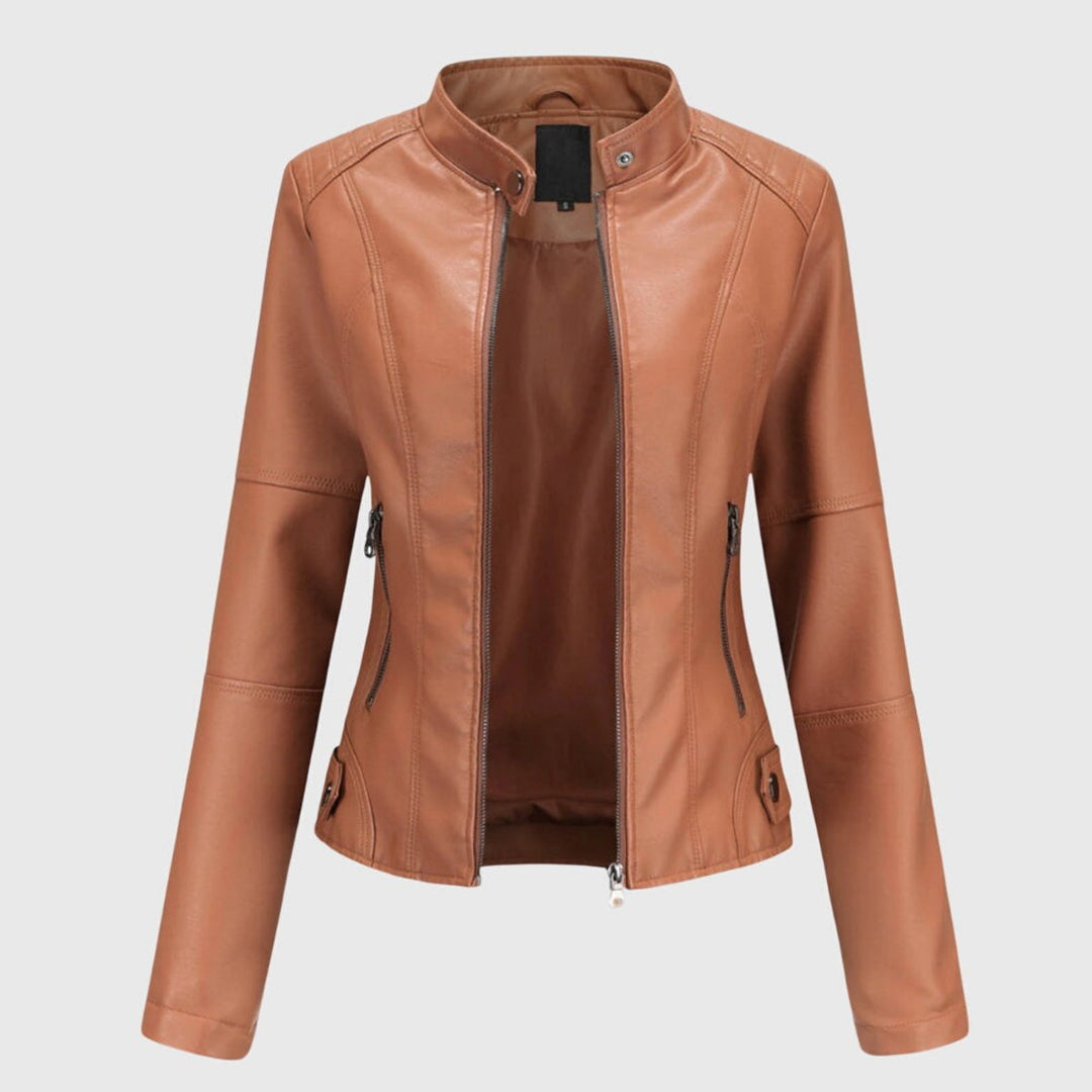 Chaqueta entallada de mujer para moto, diseño moderno y elegante. Ideal para estilo urbano y uso diario casual.