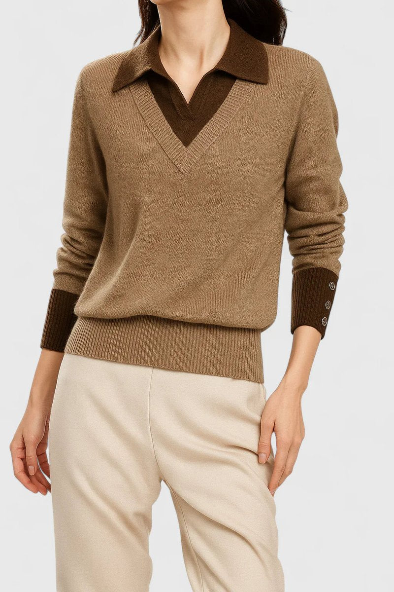 Jersey de punto suave para mujer, manga larga. Moda femenina cómoda y casual.