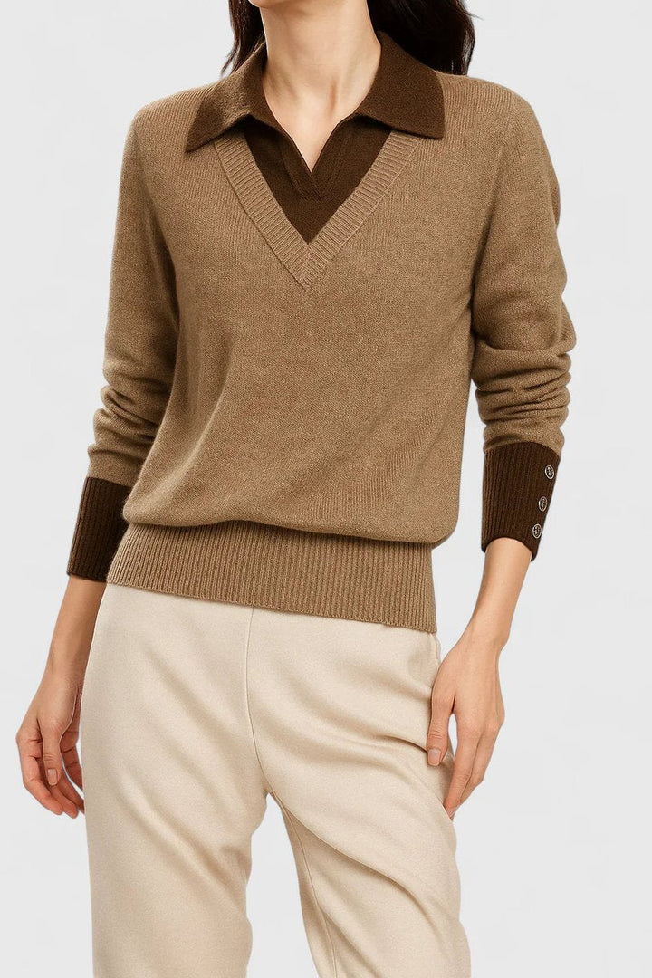 Jersey de punto suave para mujer, manga larga. Moda femenina cómoda y casual.