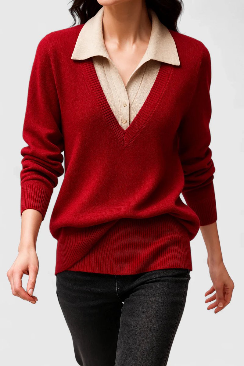 Jersey de punto para mujer, estilo casual elegante. Perfecto para otoño e invierno.