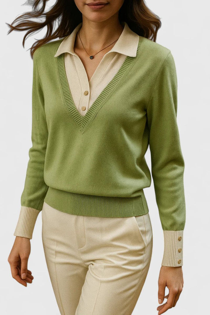 Jersey de punto de manga larga. Suéter de mujer ideal para clima frío.