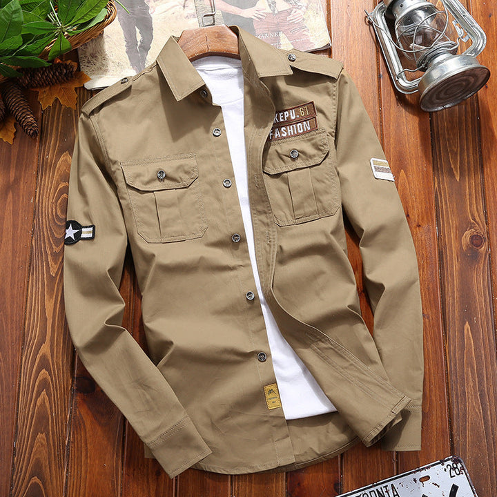 Chaqueta de invierno para hombre con botones, estilo casual. Abrigo táctico cálido y de moda para exteriores.