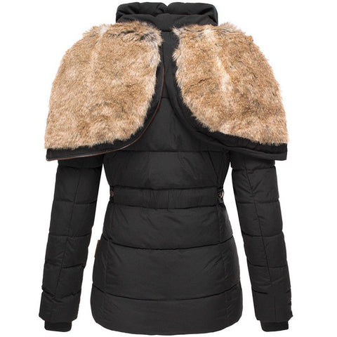 Abrigo acolchado de invierno para mujer. Ofrece máxima protección y calor contra el frío.
