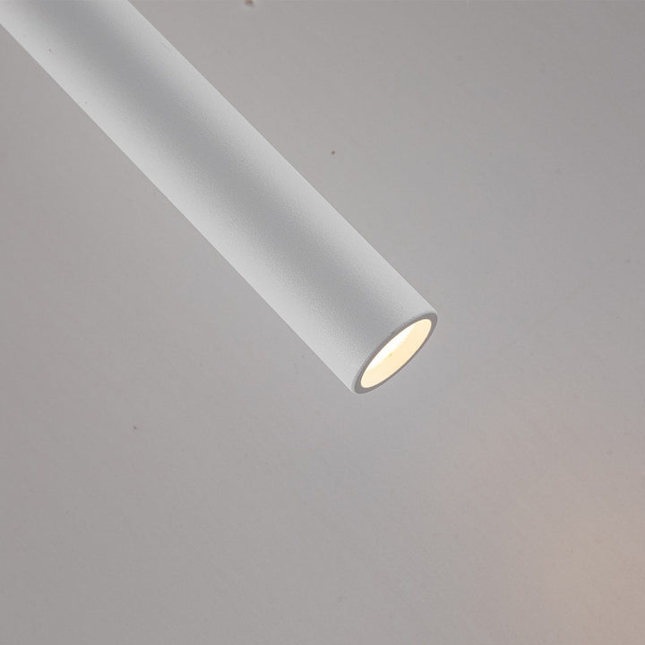 Iluminación colgante moderna. Lámpara LED de aluminio, diseño minimalista y ajustable.