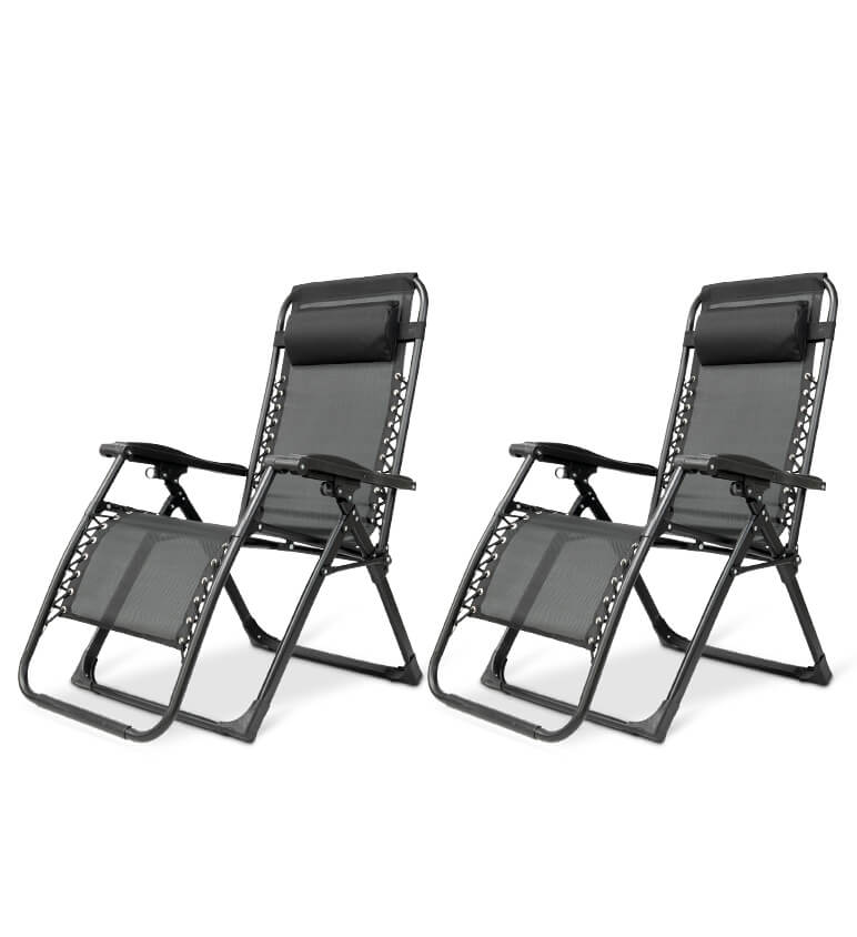 Descanso superior con silla reclinable gravedad cero de acero resistente.