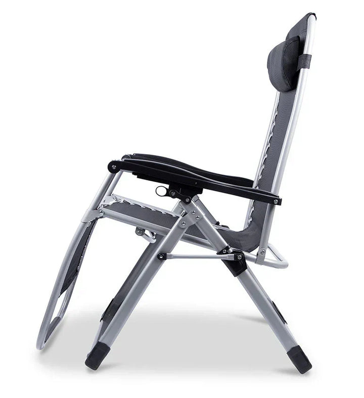 Comodidad ergonómica: silla plegable de acero y textilene para exteriores.