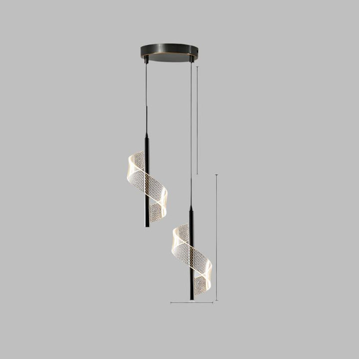 Lámpara de aluminio espiral con tecnología LED, diseño funcional para el hogar moderno.
