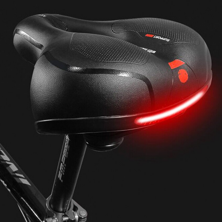 Sillín de bicicleta ergonómico unisex para máxima comodidad en ciclismo, ideal para viajes largos.