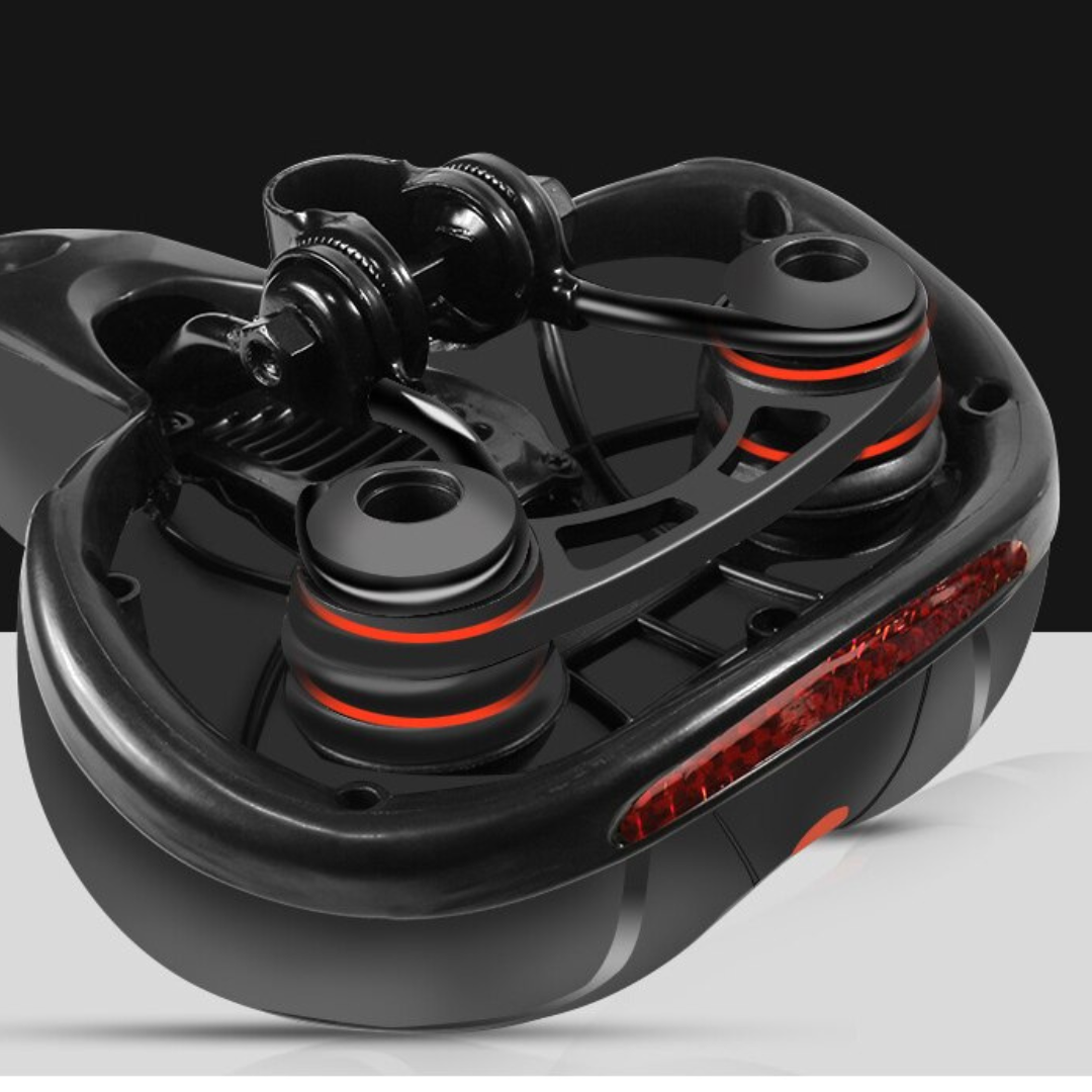 Sillín de bicicleta ergonómico que alivia la presión, ideal para comodidad total en tus viajes diarios.